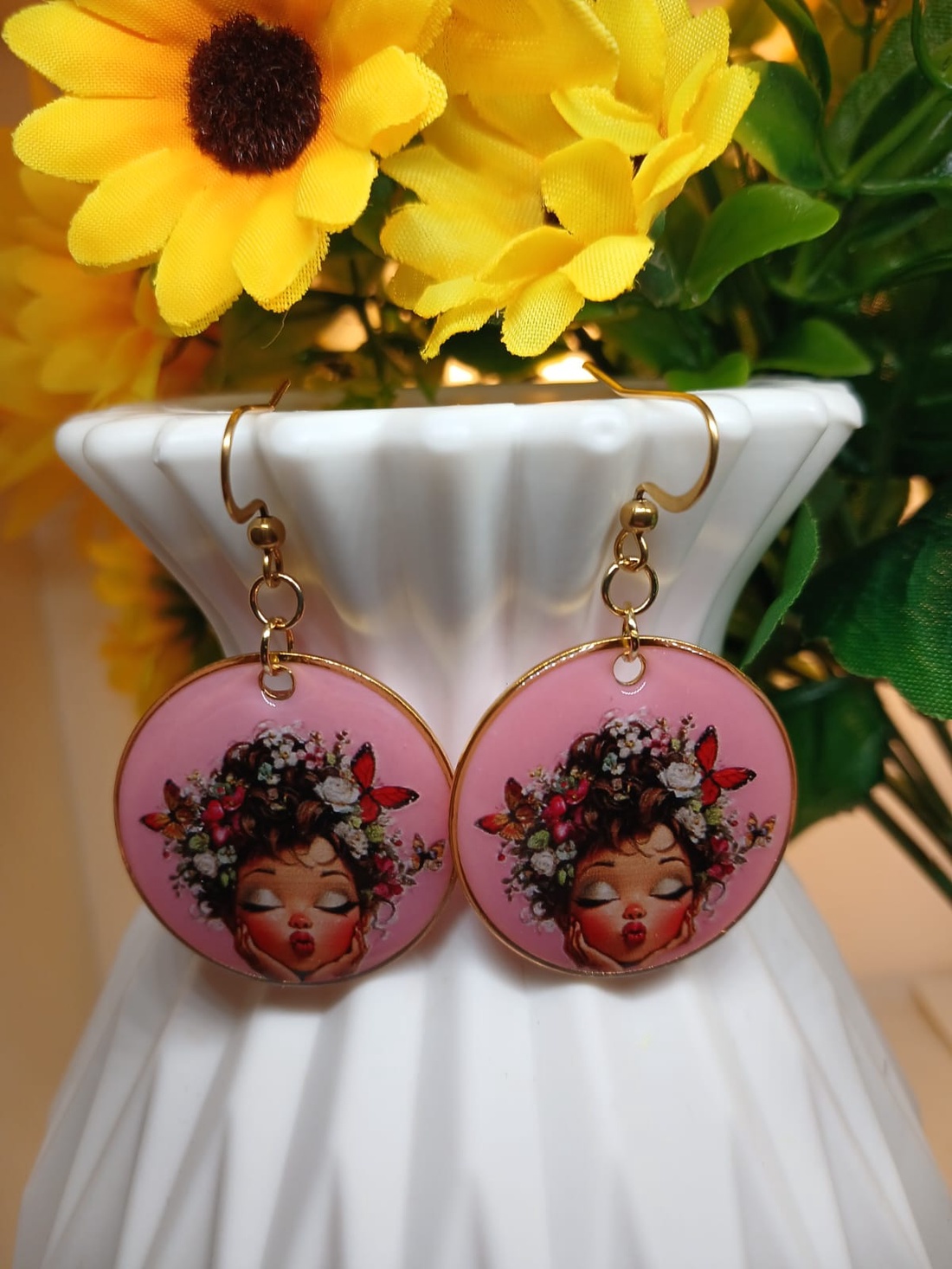 Cercei handmade Lovely Lady - bijuterii - cercei - cercei din rășină - Artynos.ro