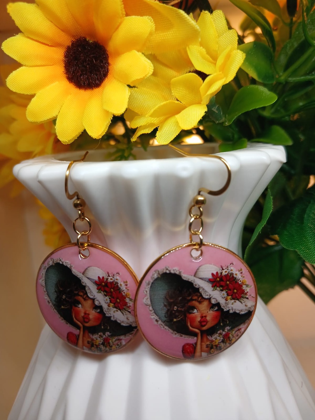 Cercei handmade Lovely Lady - bijuterii - cercei - cercei din rășină - Artynos.ro