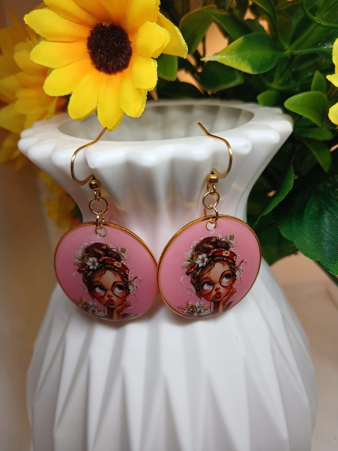 Cercei handmade Lovely Lady - bijuterii - cercei - cercei din rășină - Artynos.ro