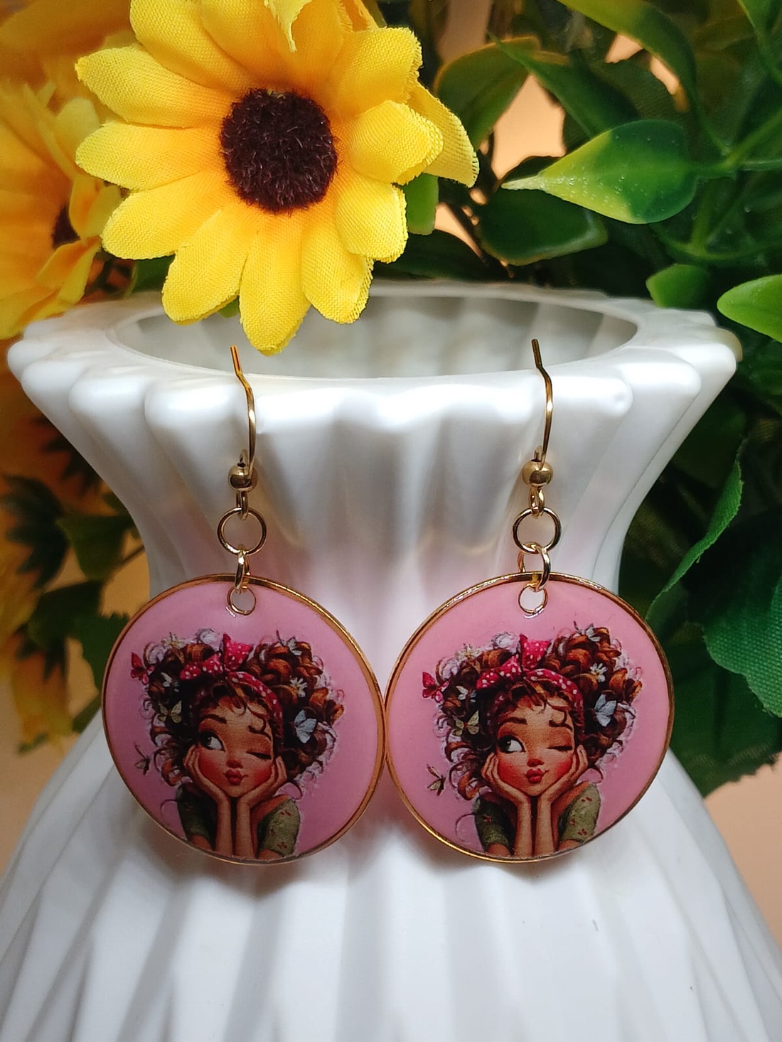 Cercei handmade Lovely Lady - bijuterii - cercei - cercei din rășină - Artynos.ro