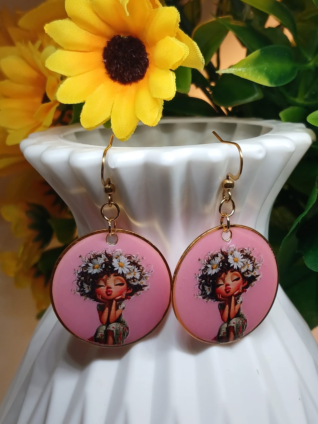 Cercei handmade Lovely Lady - bijuterii - cercei - cercei din rășină - Artynos.ro