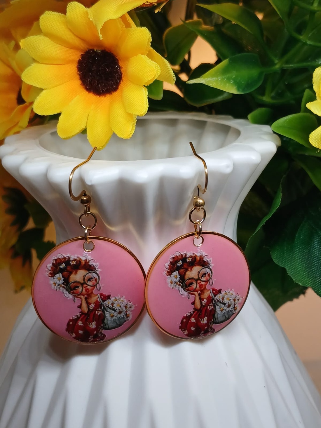 Cercei handmade Lovely Lady - bijuterii - cercei - cercei din rășină - Artynos.ro