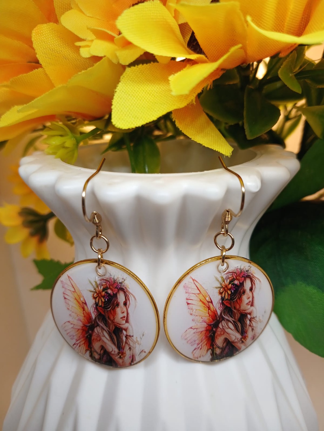 Cercei handmade zana - bijuterii - cercei - cercei din rășină - Artynos.ro