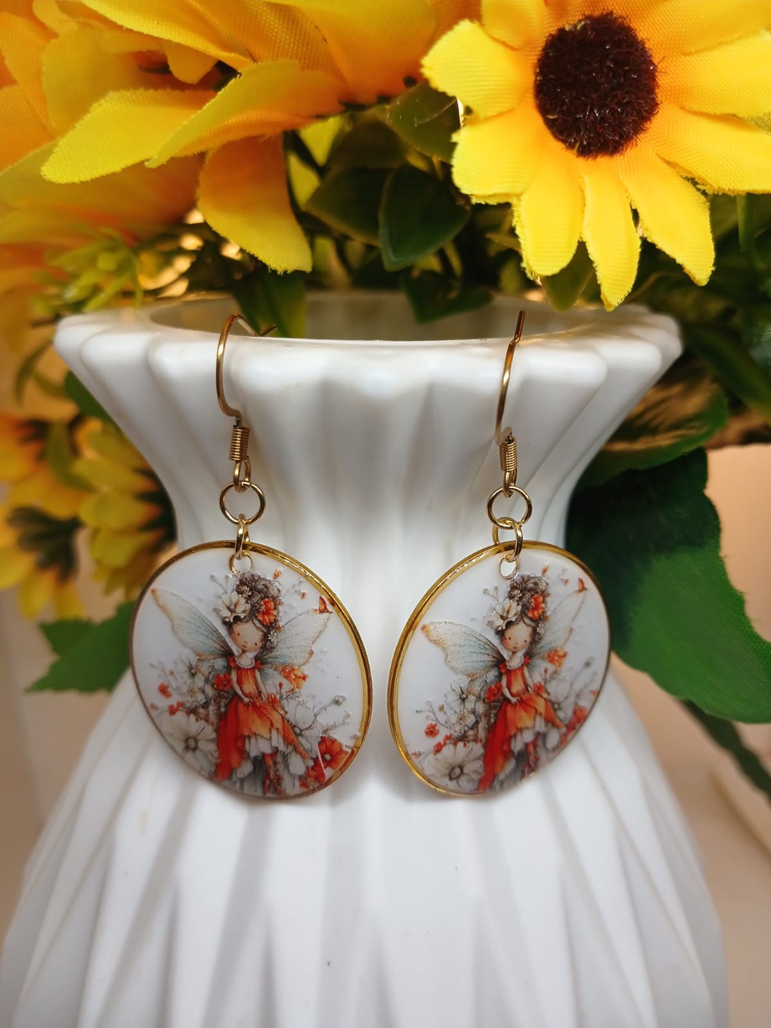 Cercei handmade zana - bijuterii - cercei - cercei din rășină - Artynos.ro