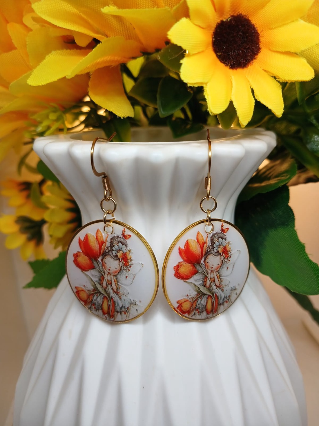 Cercei handmade zana - bijuterii - cercei - cercei din rășină - Artynos.ro