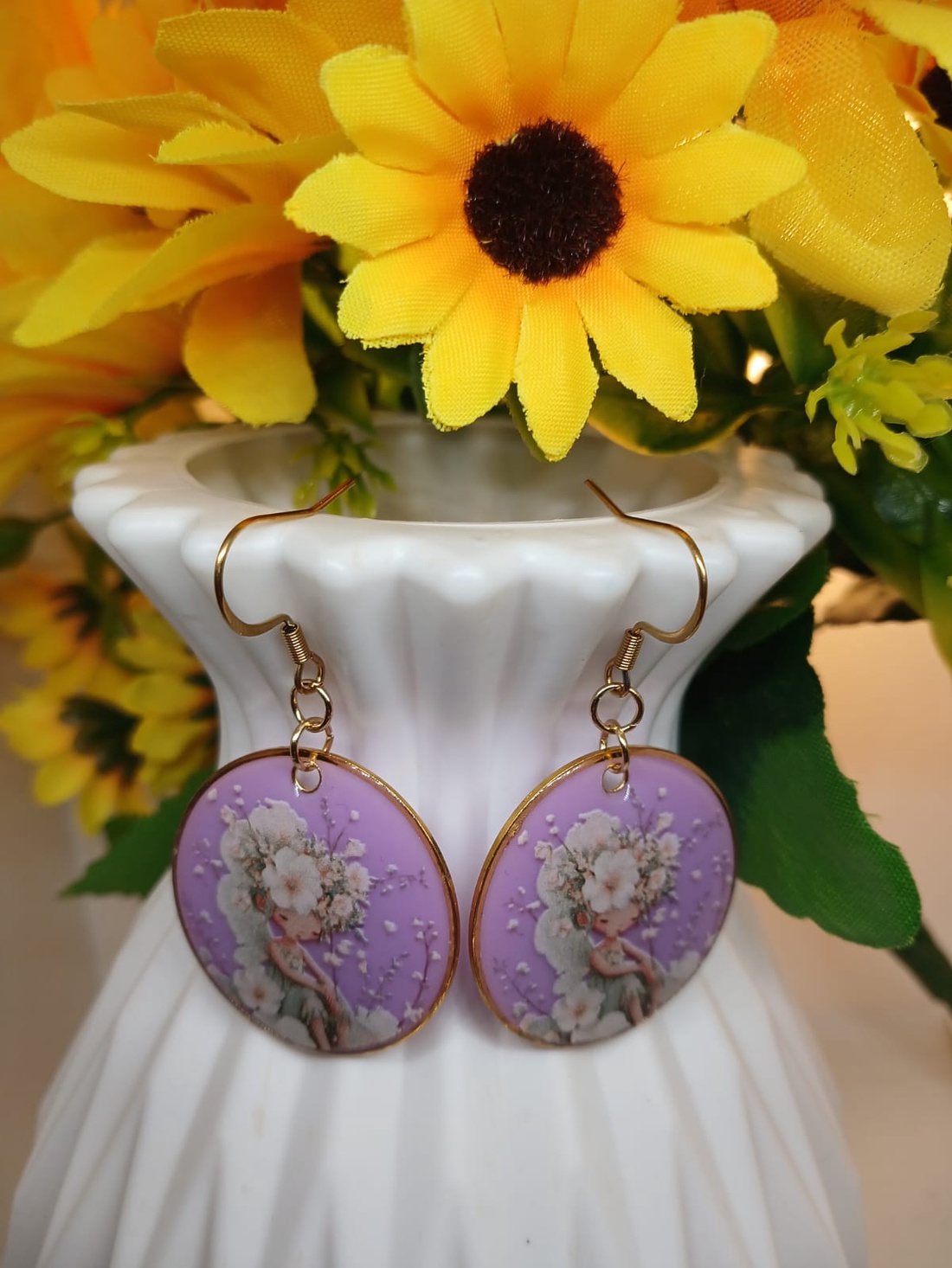 Cercei handmade zana - bijuterii - cercei - cercei din rășină - Artynos.ro