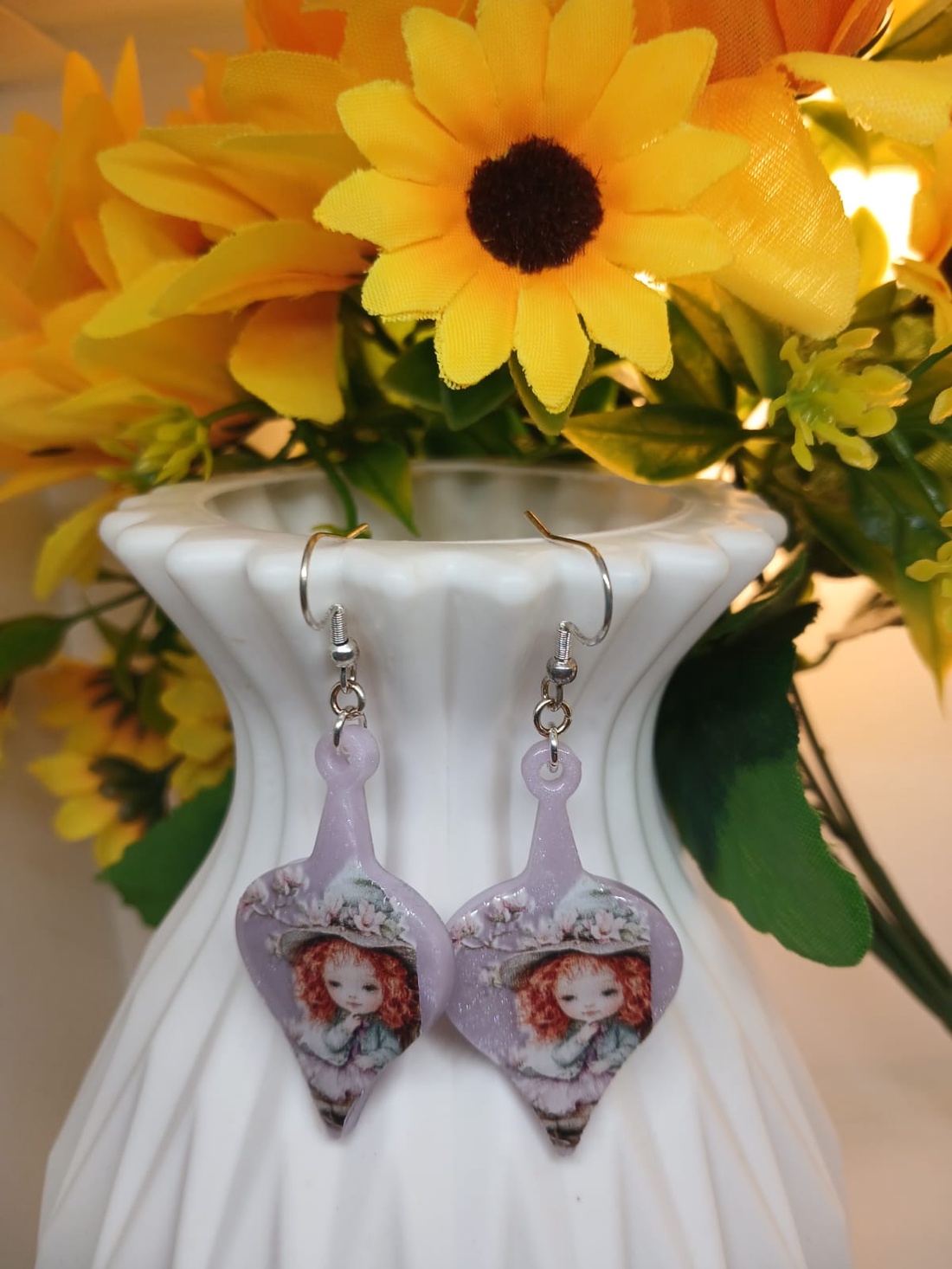 Cercei handmade rasina - bijuterii - cercei - cercei din rășină - Artynos.ro