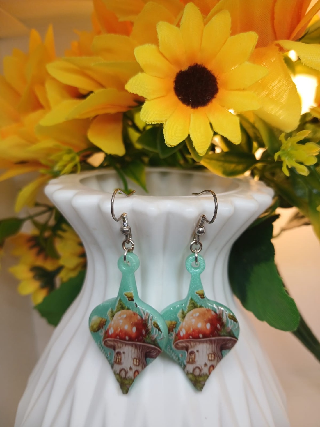 Cercei handmade rasina - bijuterii - cercei - cercei din rășină - Artynos.ro