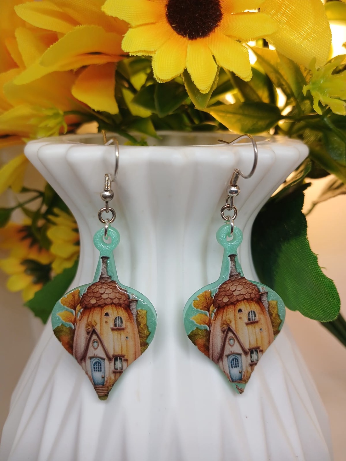 Cercei handmade rasina - bijuterii - cercei - cercei din rășină - Artynos.ro