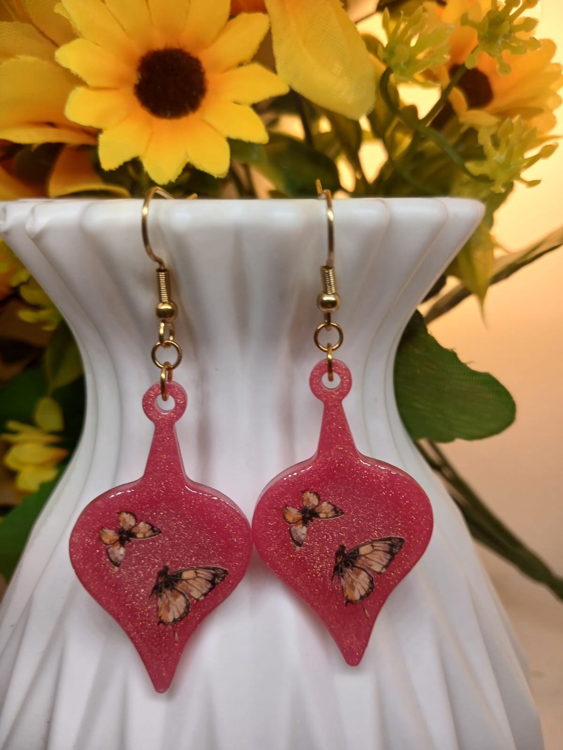 Cercei handmade rasina - bijuterii - cercei - cercei din rășină - Artynos.ro