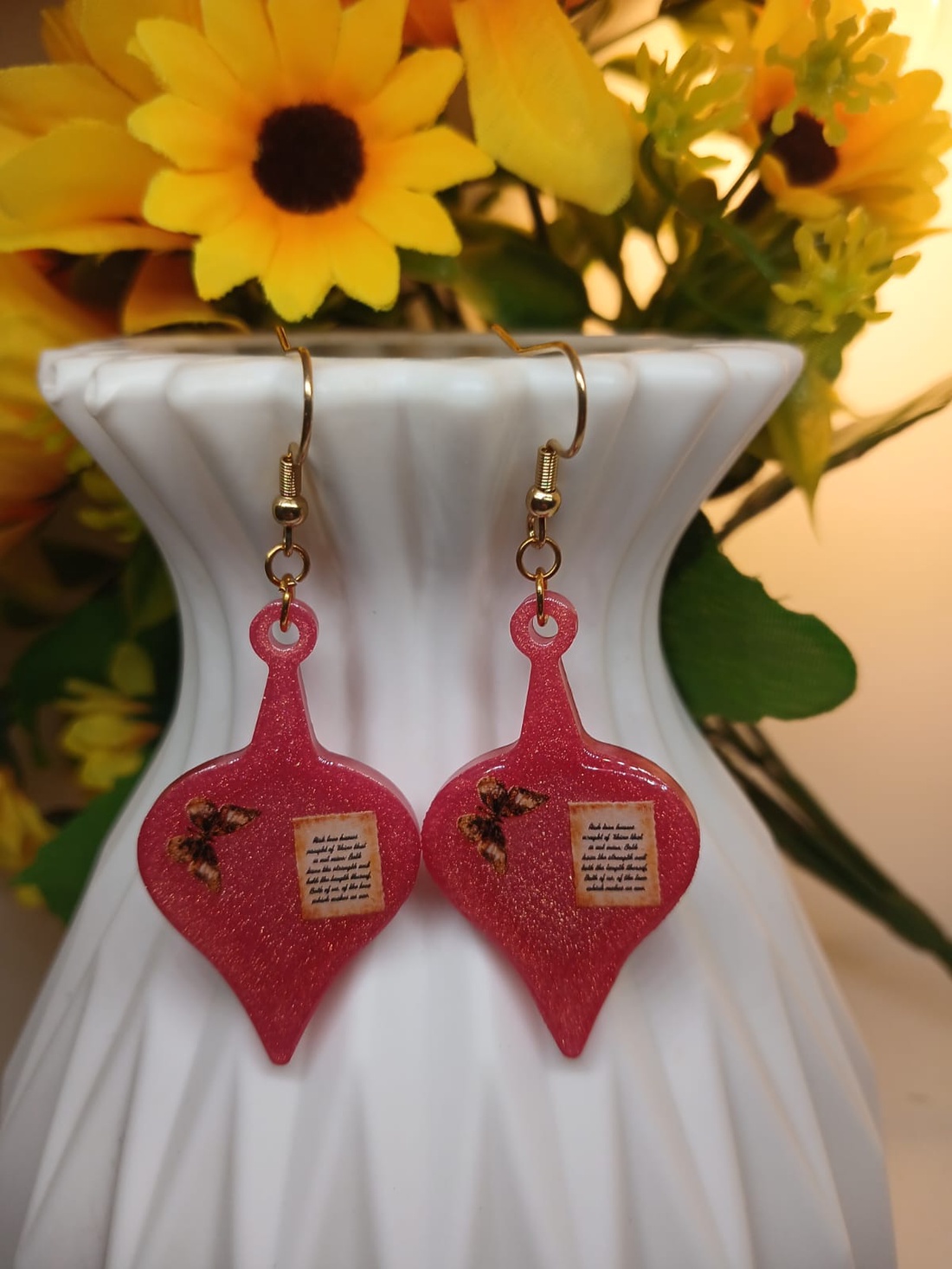 Cercei handmade rasina - bijuterii - cercei - cercei din rășină - Artynos.ro