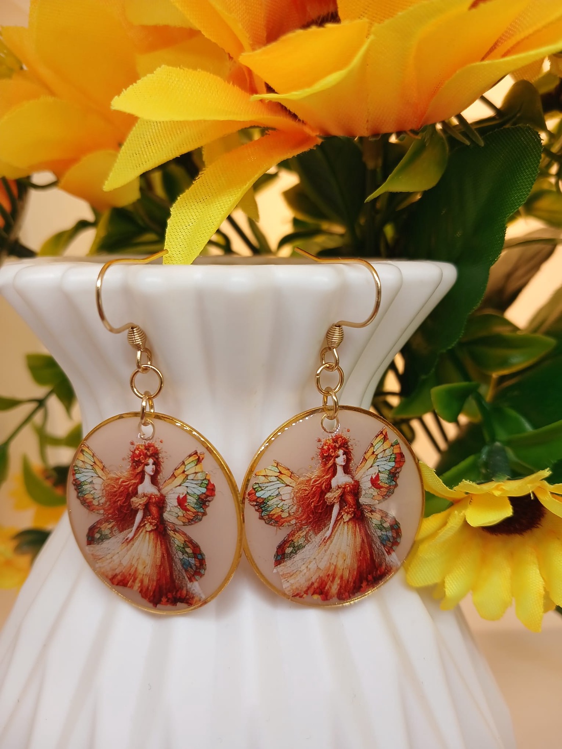 Cercei handmade zana - bijuterii - cercei - cercei din rășină - Artynos.ro
