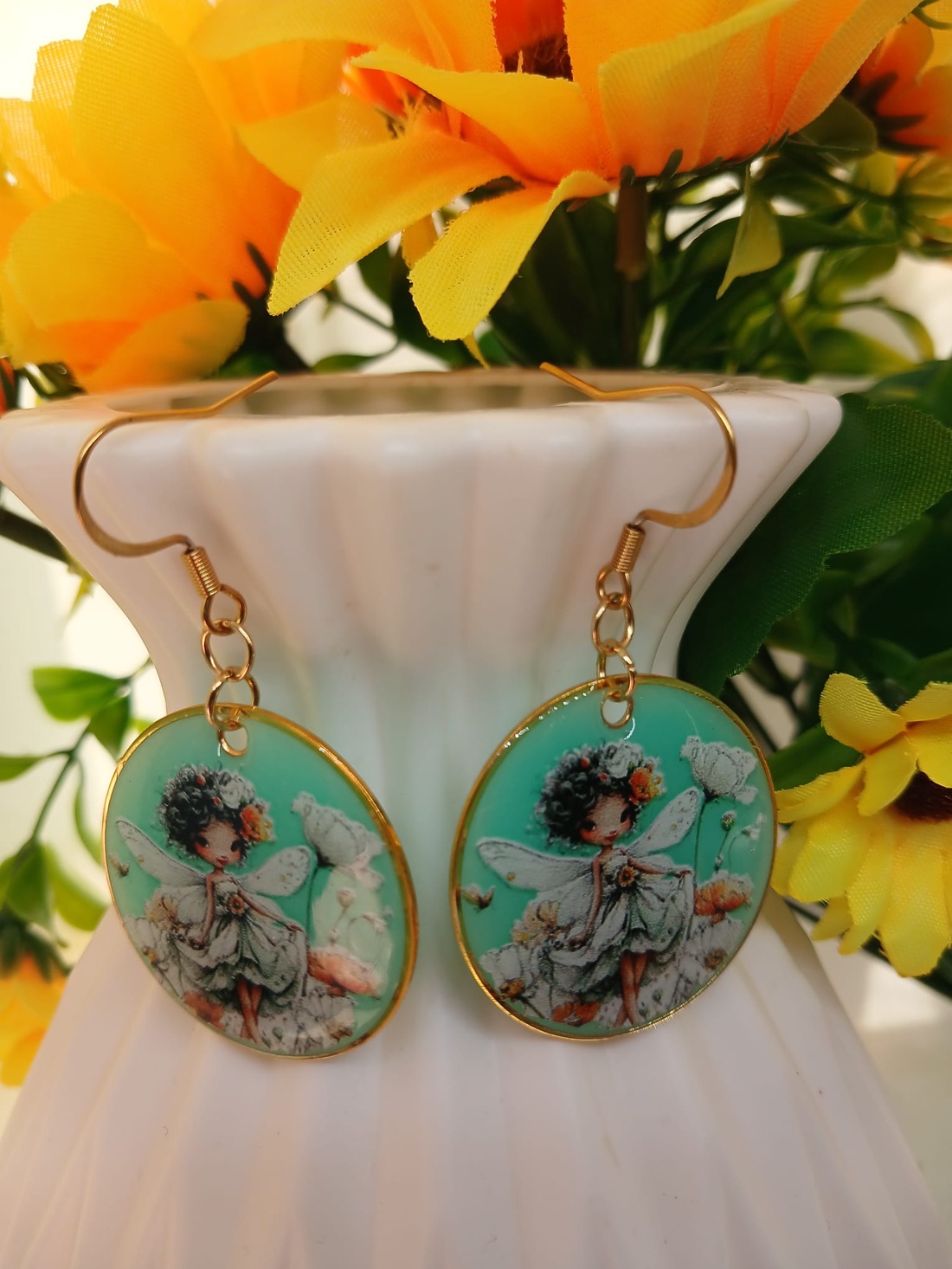 Cercei handmade zana - bijuterii - cercei - cercei din rășină - Artynos.ro