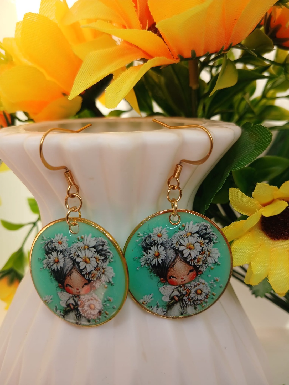 Cercei handmade fetita - bijuterii - cercei - cercei din rășină - Artynos.ro