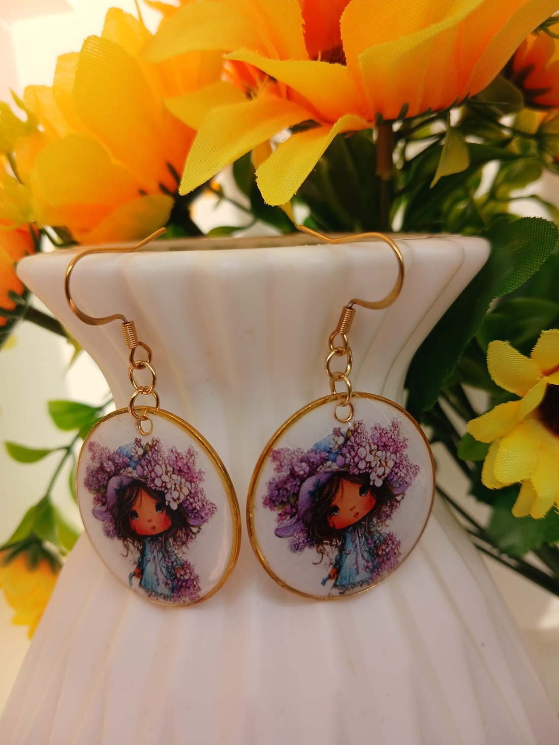 Cercei handmade fetita - bijuterii - cercei - cercei din rășină - Artynos.ro
