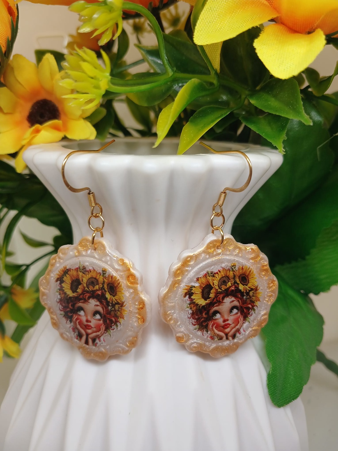 Cercei handmade summer vibes - bijuterii - cercei - cercei din rășină - Artynos.ro