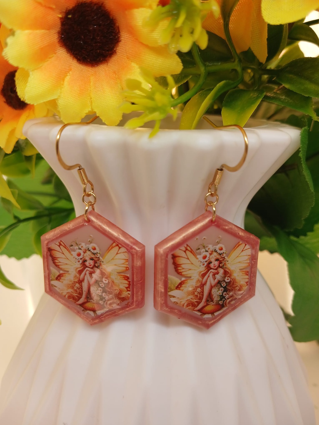 Cercei handmade zana - bijuterii - cercei - cercei din rășină - Artynos.ro