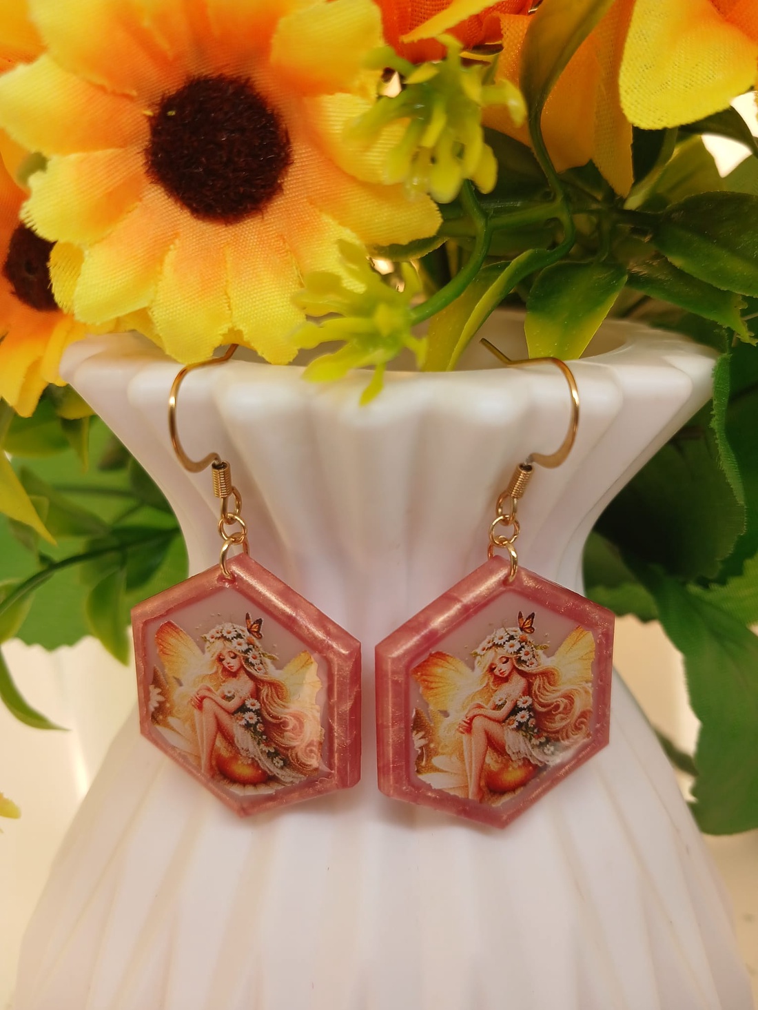 Cercei handmade zana - bijuterii - cercei - cercei din rășină - Artynos.ro
