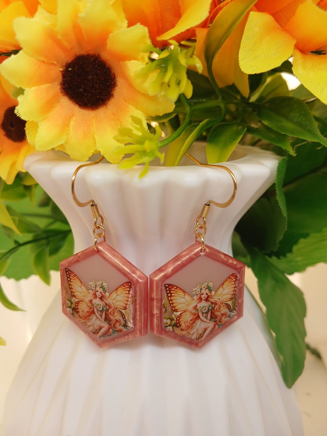 Cercei handmade zana - bijuterii - cercei - cercei din rășină - Artynos.ro