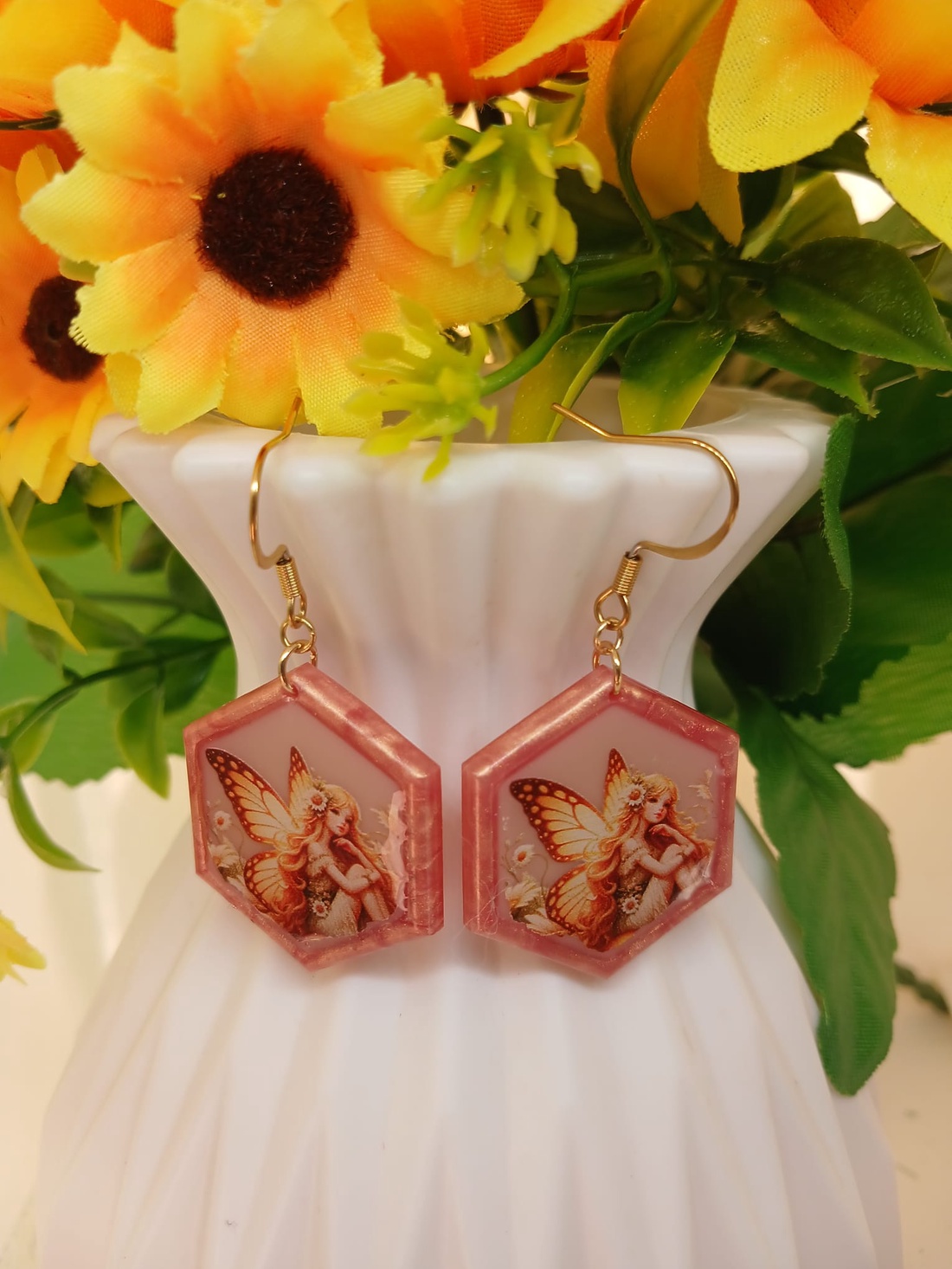 Cercei handmade zana - bijuterii - cercei - cercei din rășină - Artynos.ro