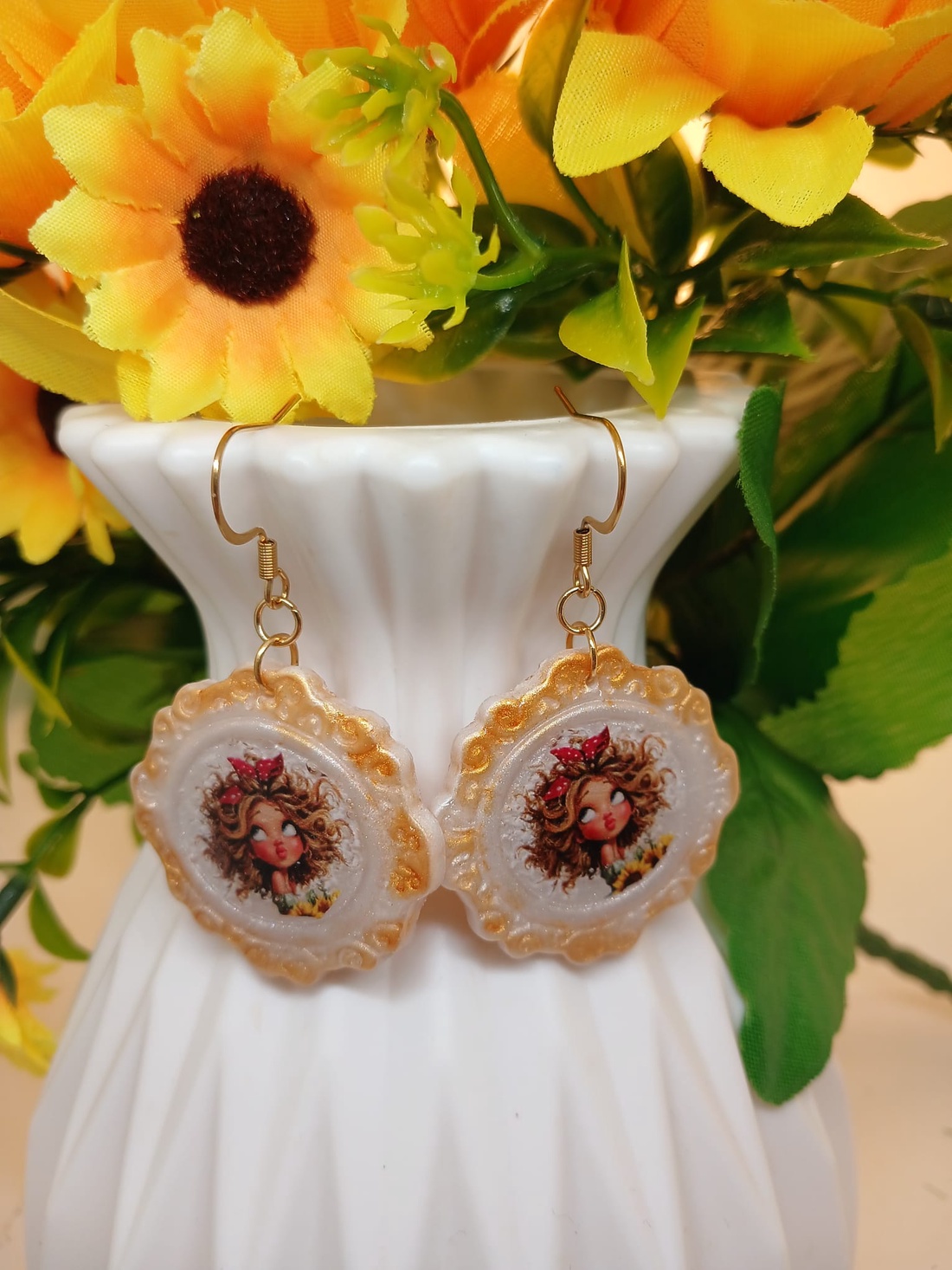 Cercei handmade summer vibes - bijuterii - cercei - cercei din rășină - Artynos.ro