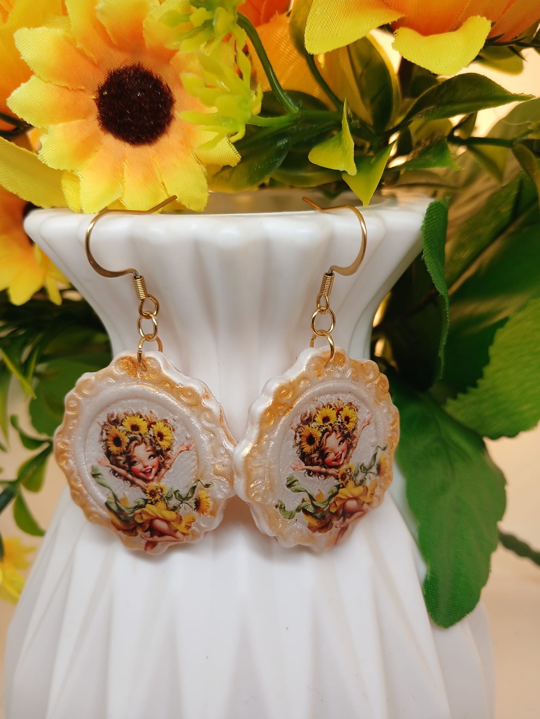 Cercei handmade summer vibes - bijuterii - cercei - cercei din rășină - Artynos.ro