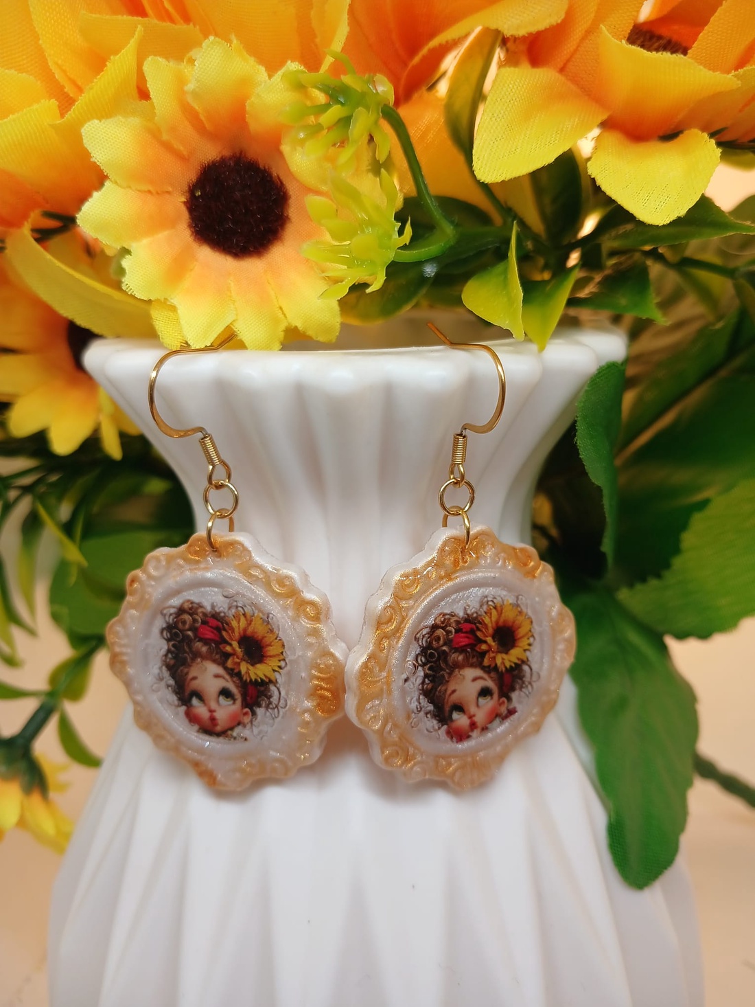 Cercei handmade summer vibes - bijuterii - cercei - cercei din rășină - Artynos.ro