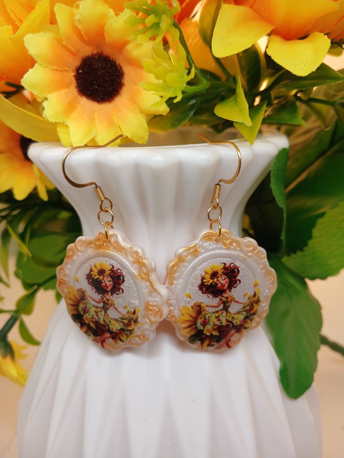Cercei handmade summer vibes - bijuterii - cercei - cercei din rășină - Artynos.ro