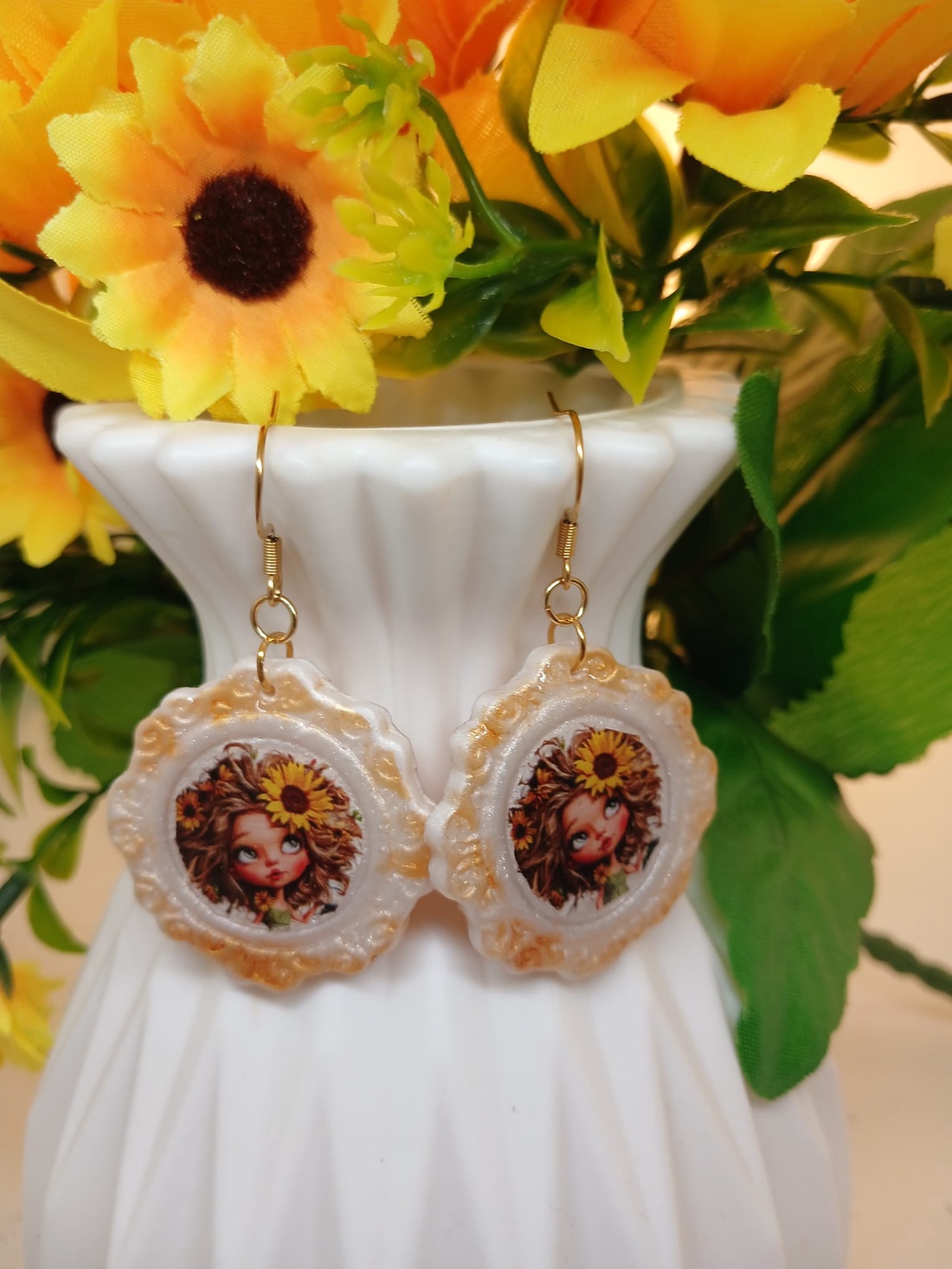 Cercei handmade summer vibes - bijuterii - cercei - cercei din rășină - Artynos.ro