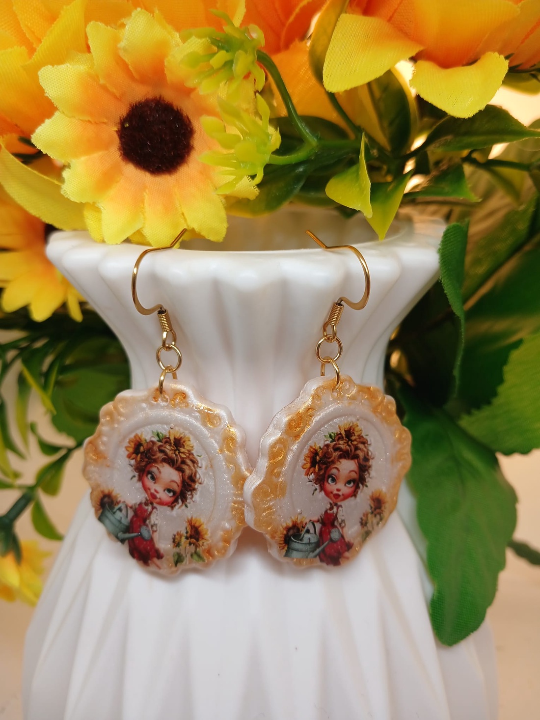 Cercei handmade summer vibes - bijuterii - cercei - cercei din rășină - Artynos.ro