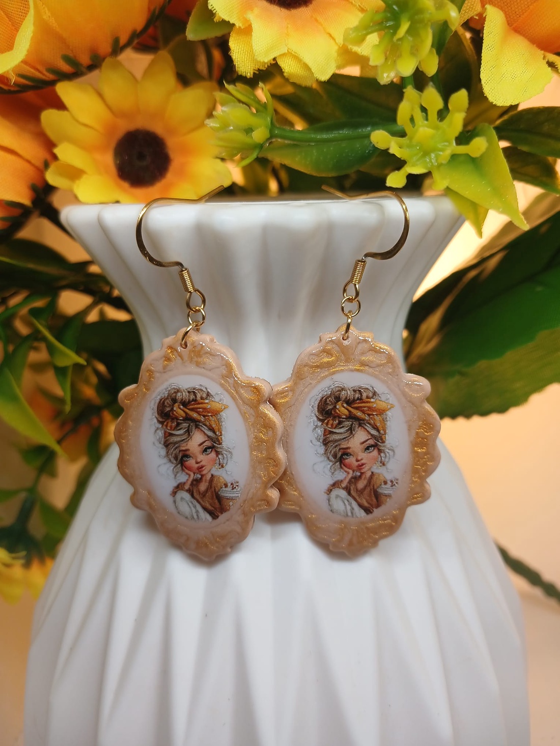 Cercei handmade Pretty Lady - bijuterii - cercei - cercei din rășină - Artynos.ro