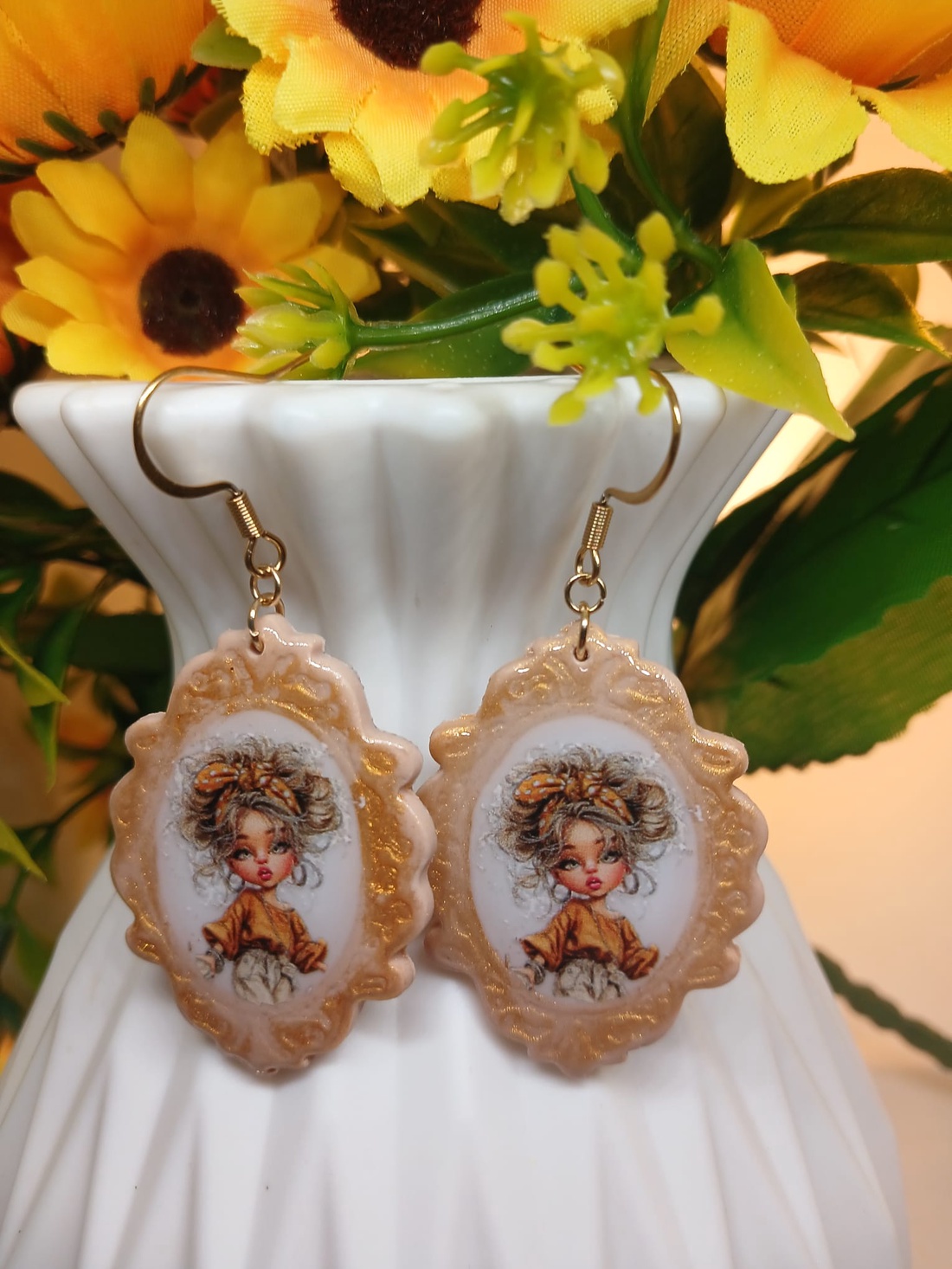 Cercei handmade Pretty Lady - bijuterii - cercei - cercei din rășină - Artynos.ro