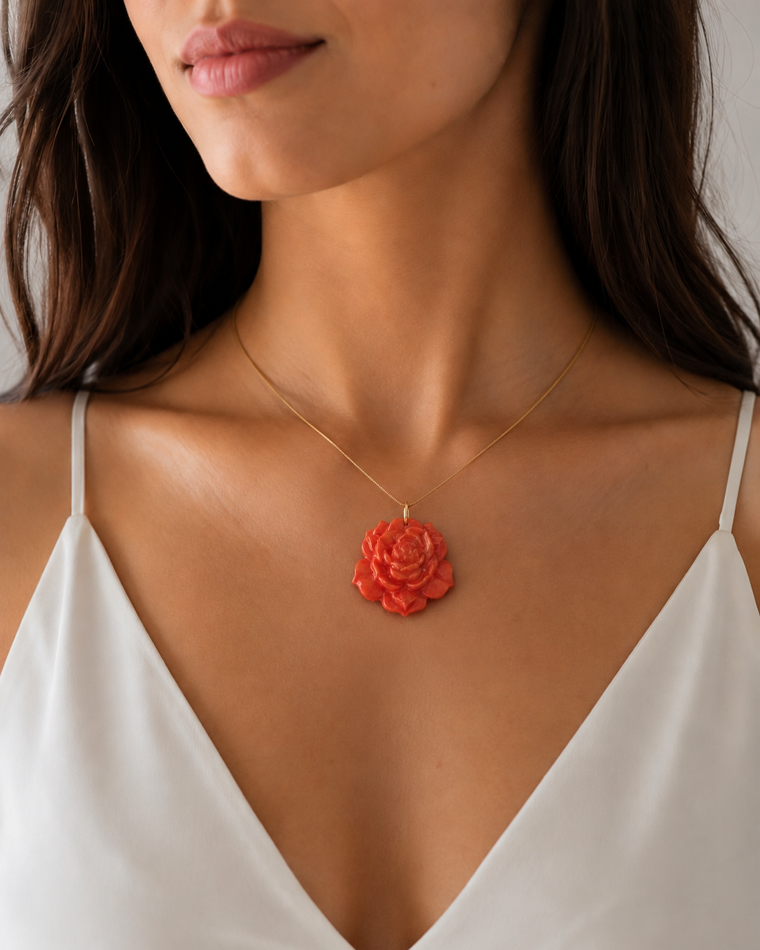 Colier Red Rose  - bijuterii - coliere - coliere cu pandative - Artynos.ro