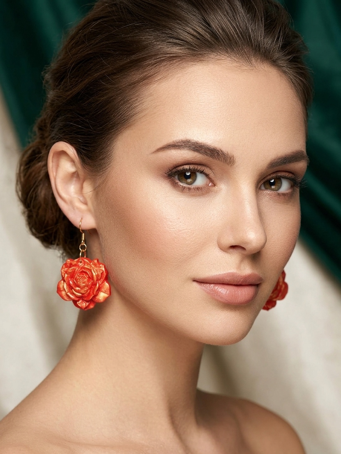 Cercei Red Roses - bijuterii - cercei - cercei din rășină - Artynos.ro