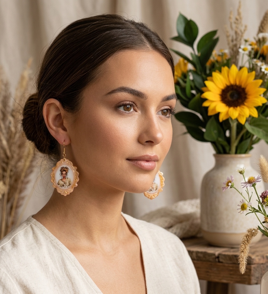 Cercei handmade Pretty Lady - bijuterii - cercei - cercei din rășină - Artynos.ro