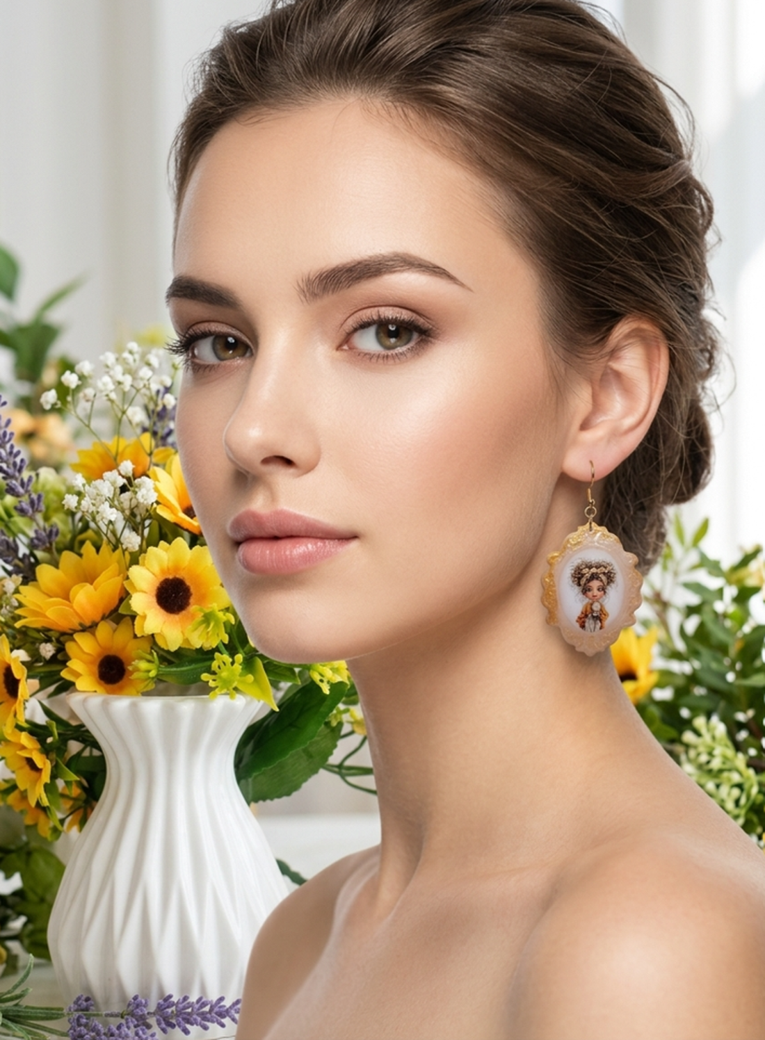 Cercei handmade Pretty Lady - bijuterii - cercei - cercei din rășină - Artynos.ro