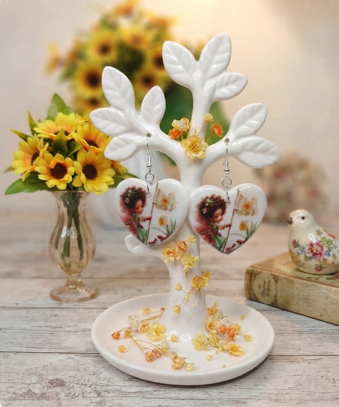 Cercei Hearts - bijuterii - cercei - cercei din rășină - Artynos.ro