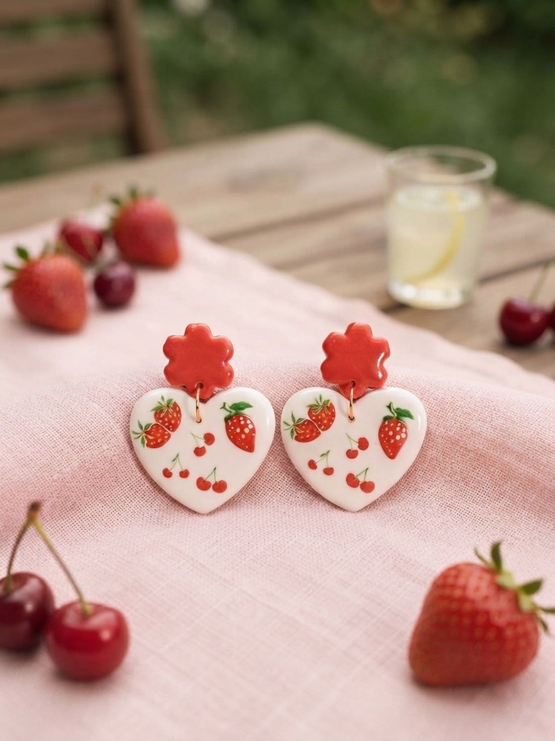 Cercei Hearts - bijuterii - cercei - cercei din rășină - Artynos.ro