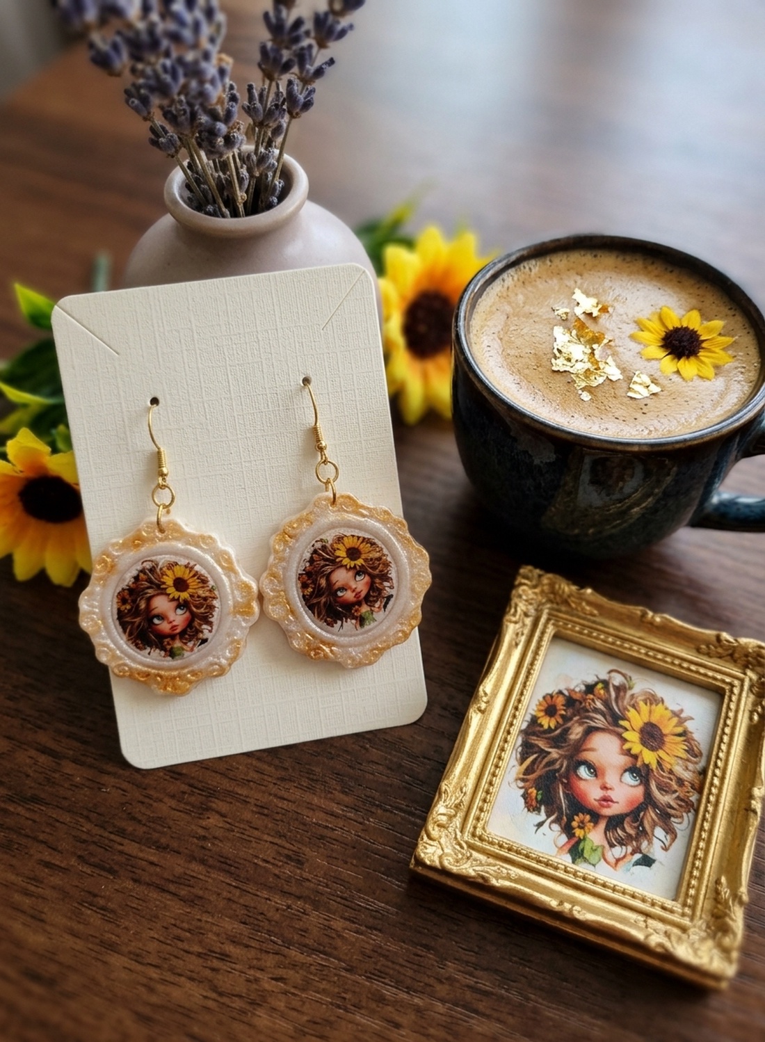 Cercei handmade summer vibes - bijuterii - cercei - cercei din rășină - Artynos.ro
