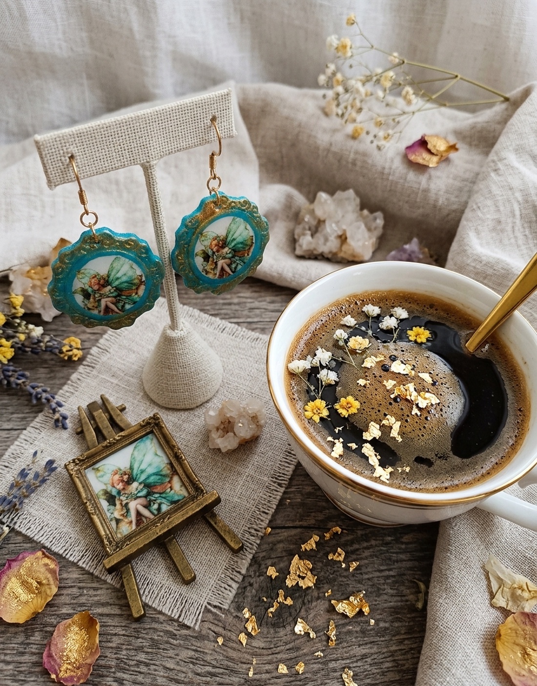 Cercei handmade turcoise dream - bijuterii - cercei - cercei din rășină - Artynos.ro