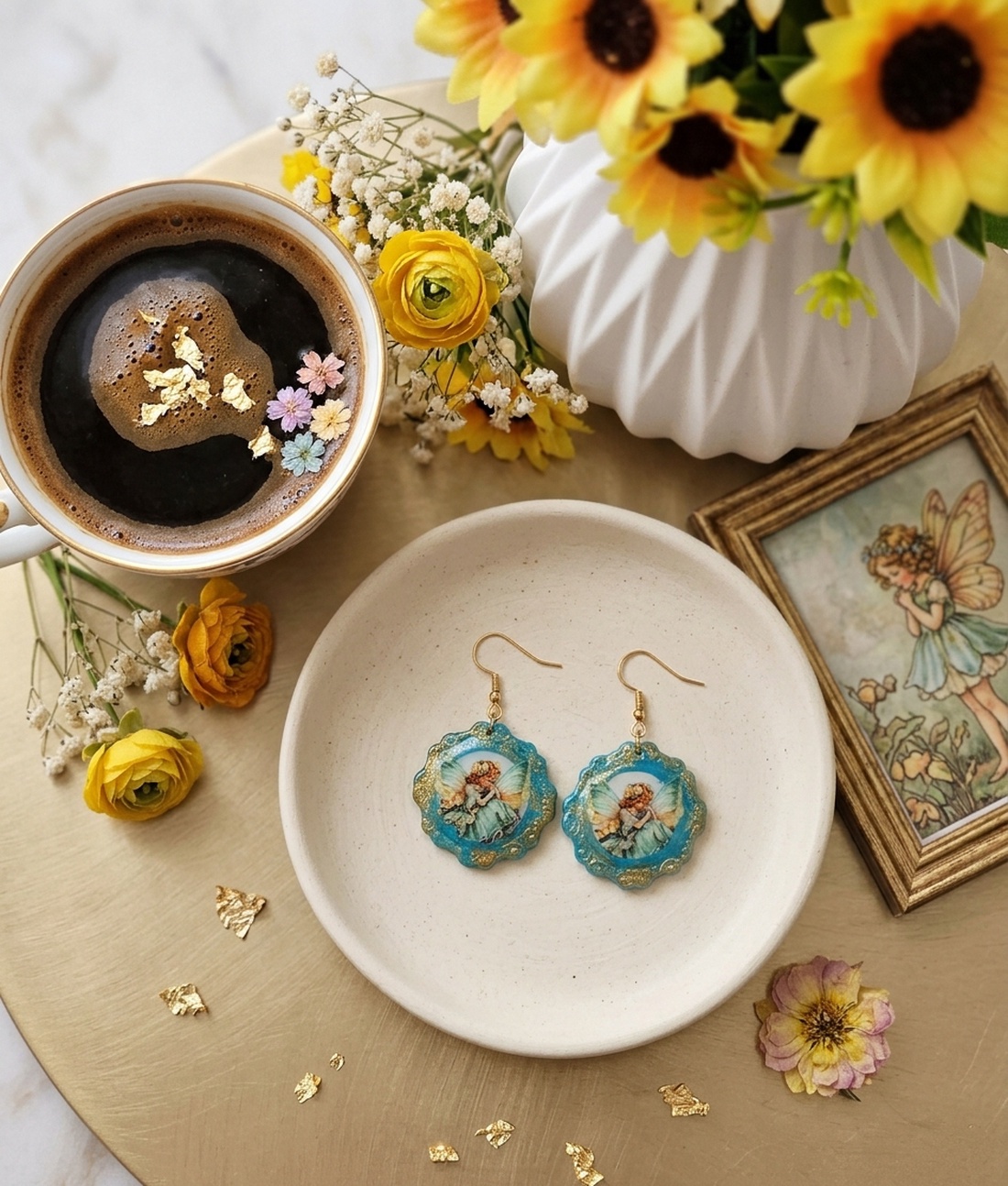 Cercei handmade turcoise dream - bijuterii - cercei - cercei din rășină - Artynos.ro