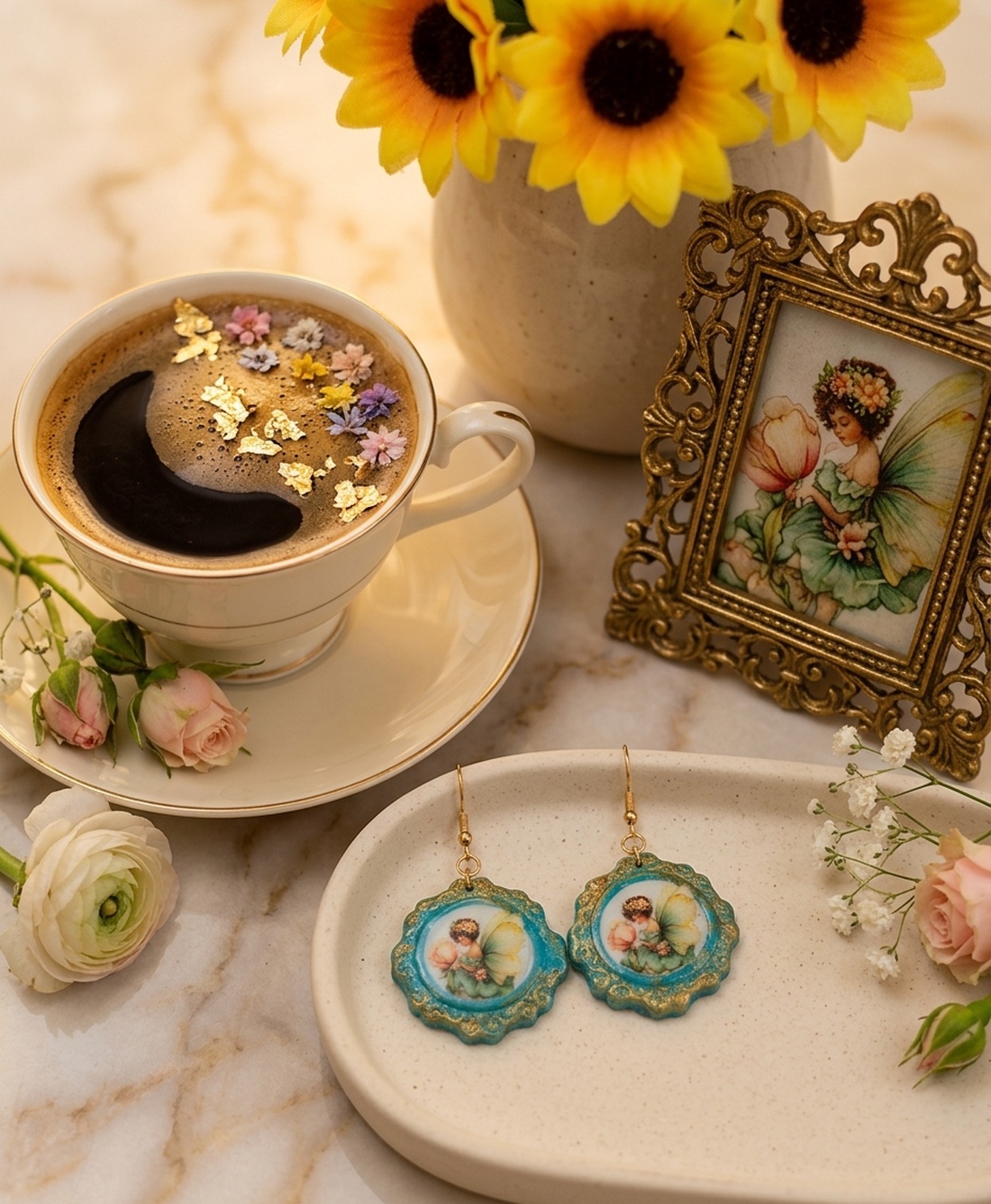 Cercei handmade turcoise dream - bijuterii - cercei - cercei din rășină - Artynos.ro
