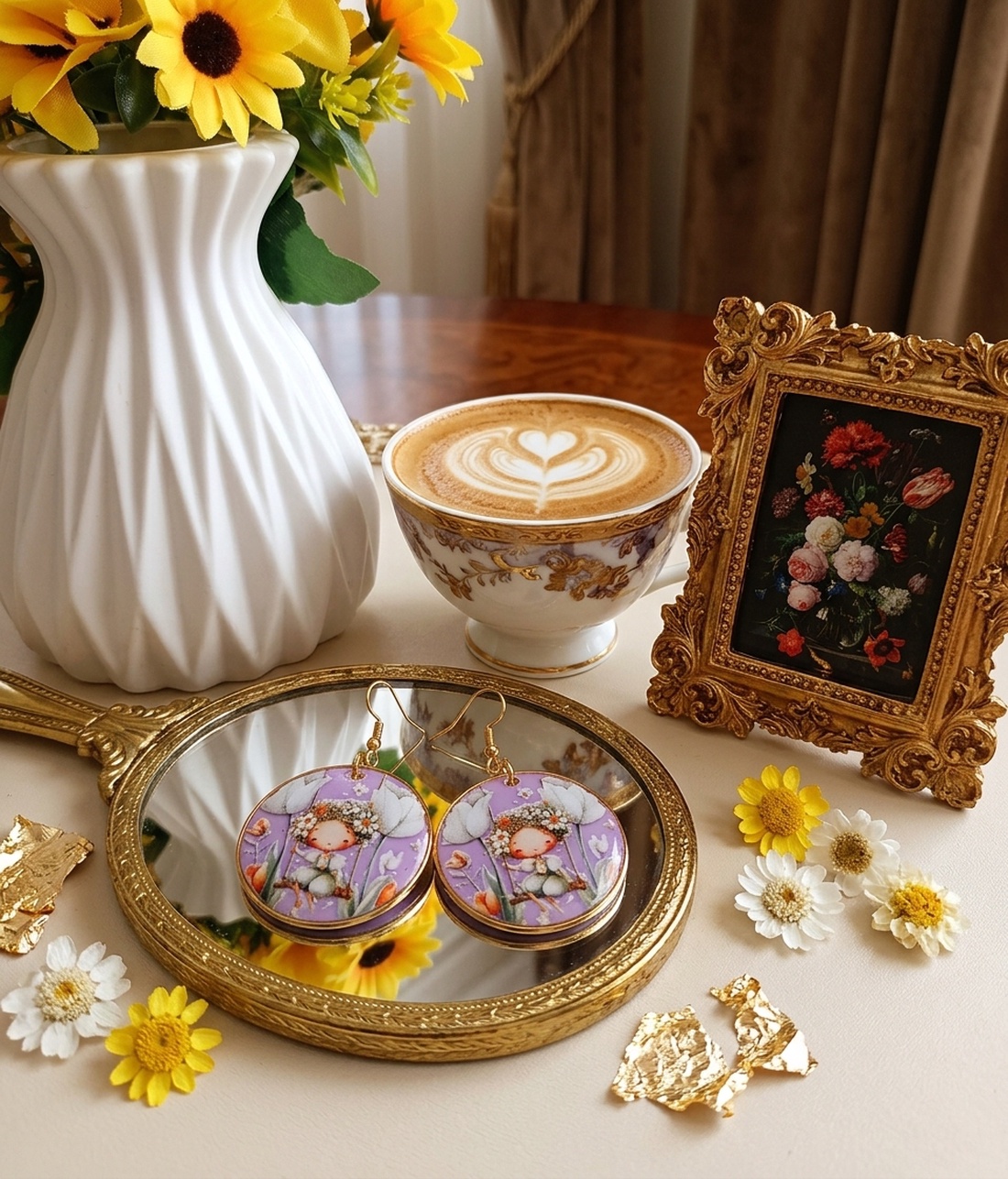 Cercei handmade zana - bijuterii - cercei - cercei din rășină - Artynos.ro