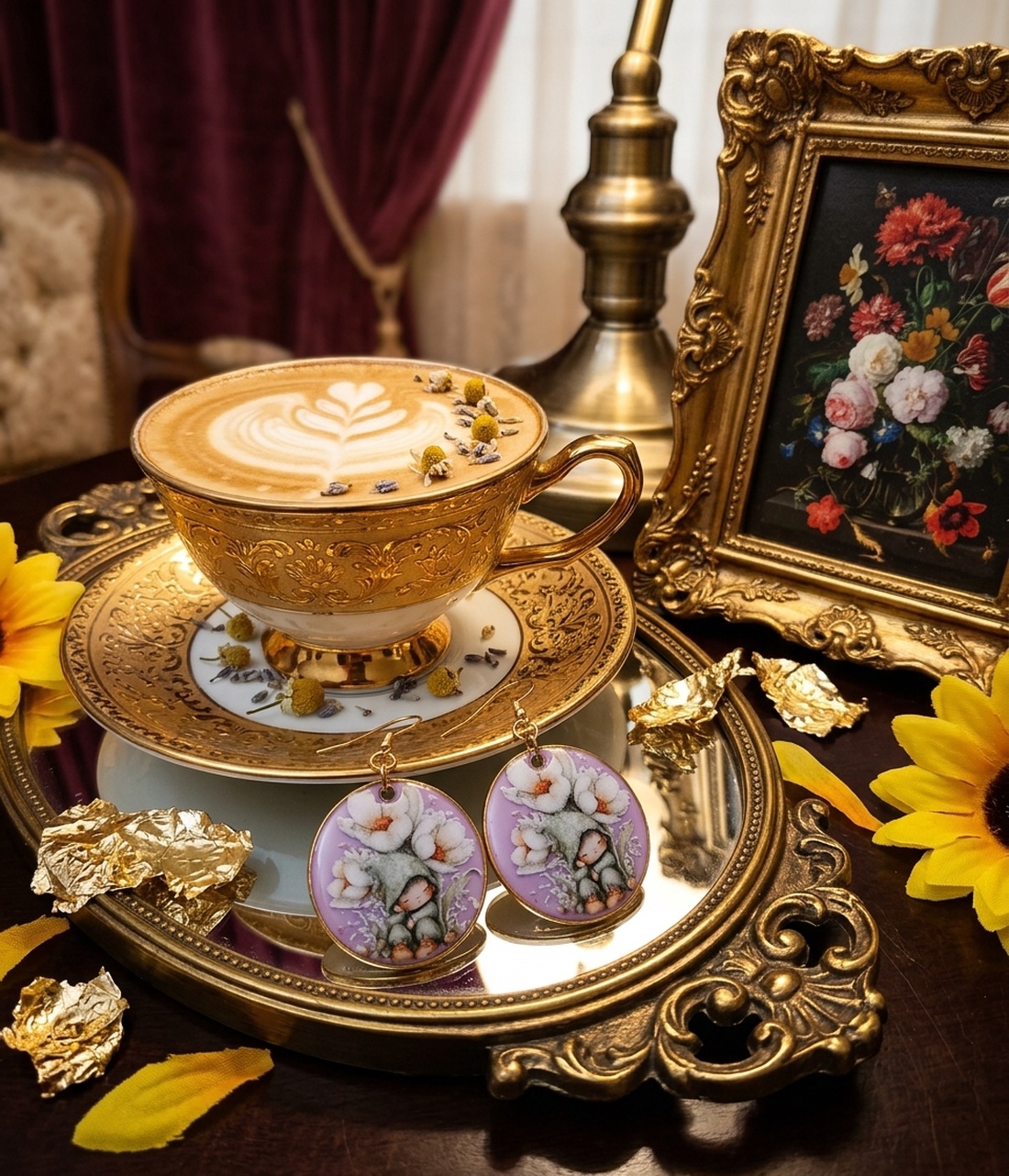 Cercei handmade zana florilor - bijuterii - cercei - cercei din rășină - Artynos.ro