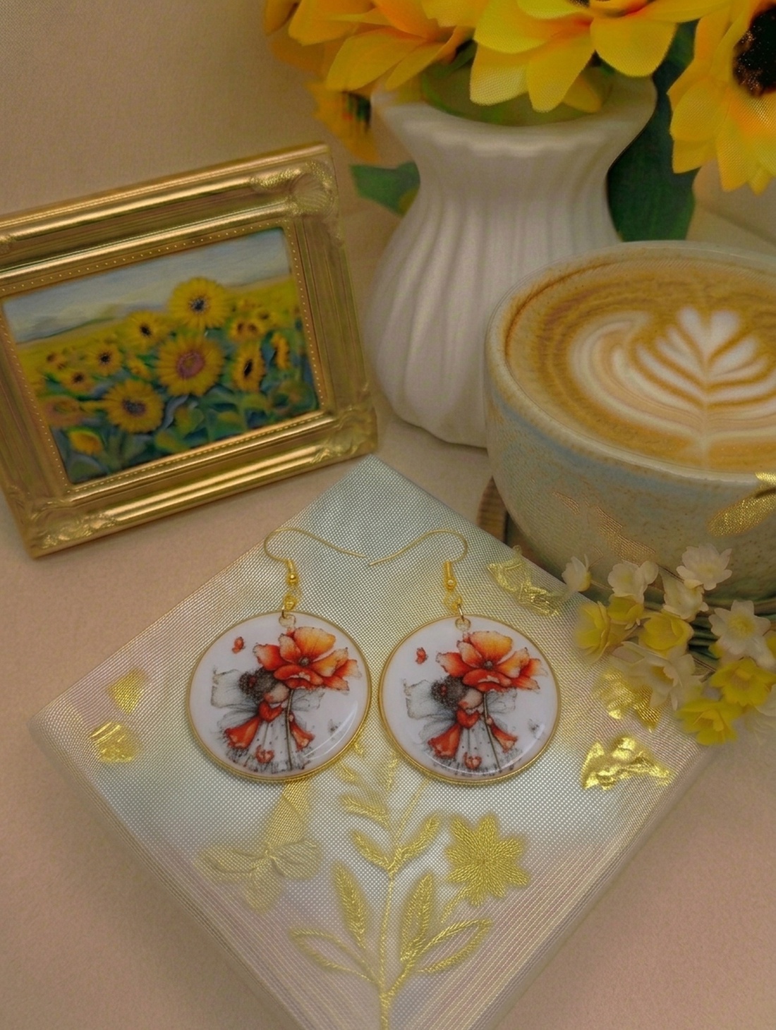 Cercei handmade zana - bijuterii - cercei - cercei din rășină - Artynos.ro
