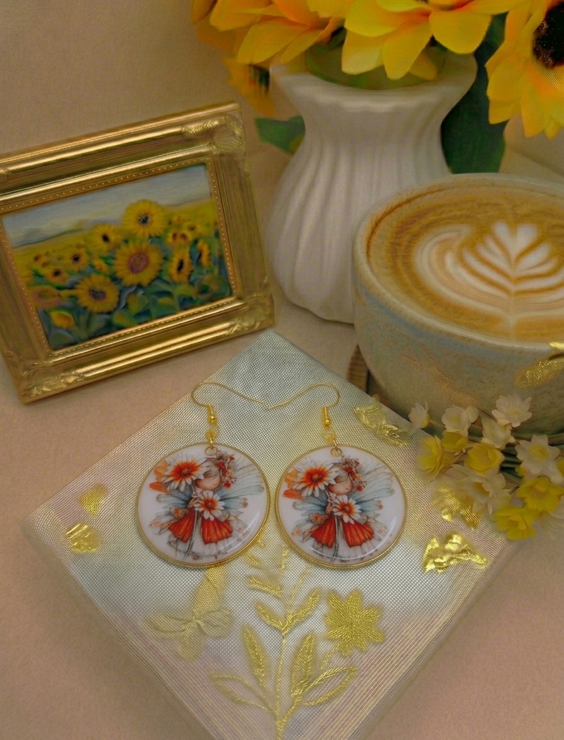 Cercei handmade zana - bijuterii - cercei - cercei din rășină - Artynos.ro