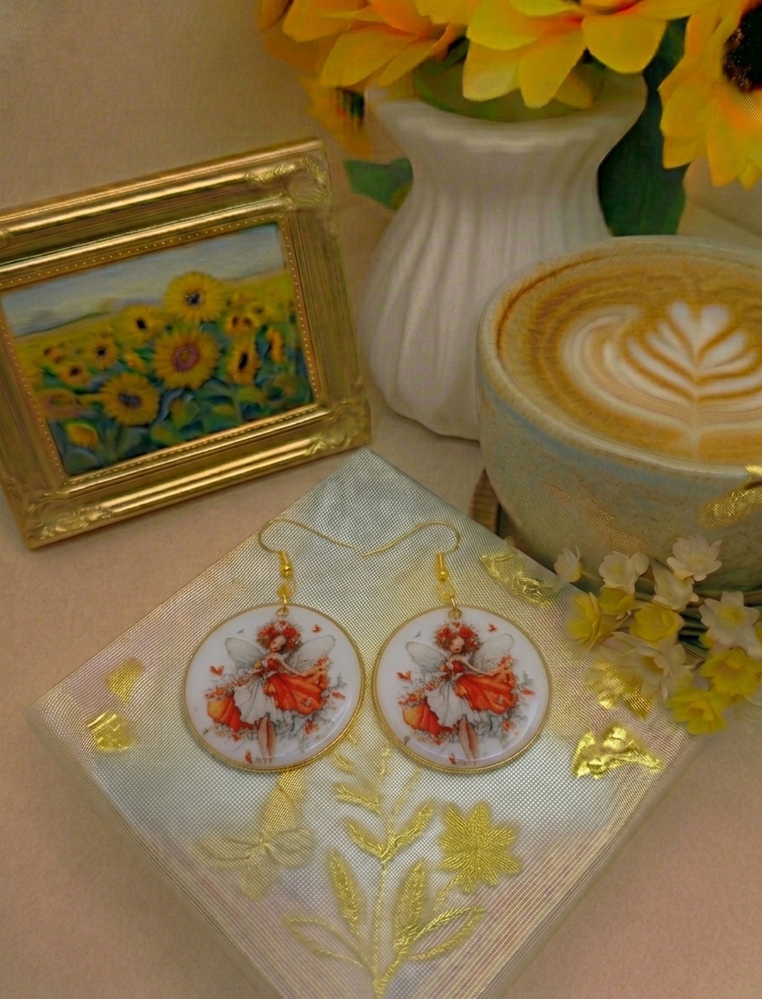 Cercei handmade zana - bijuterii - cercei - cercei din rășină - Artynos.ro