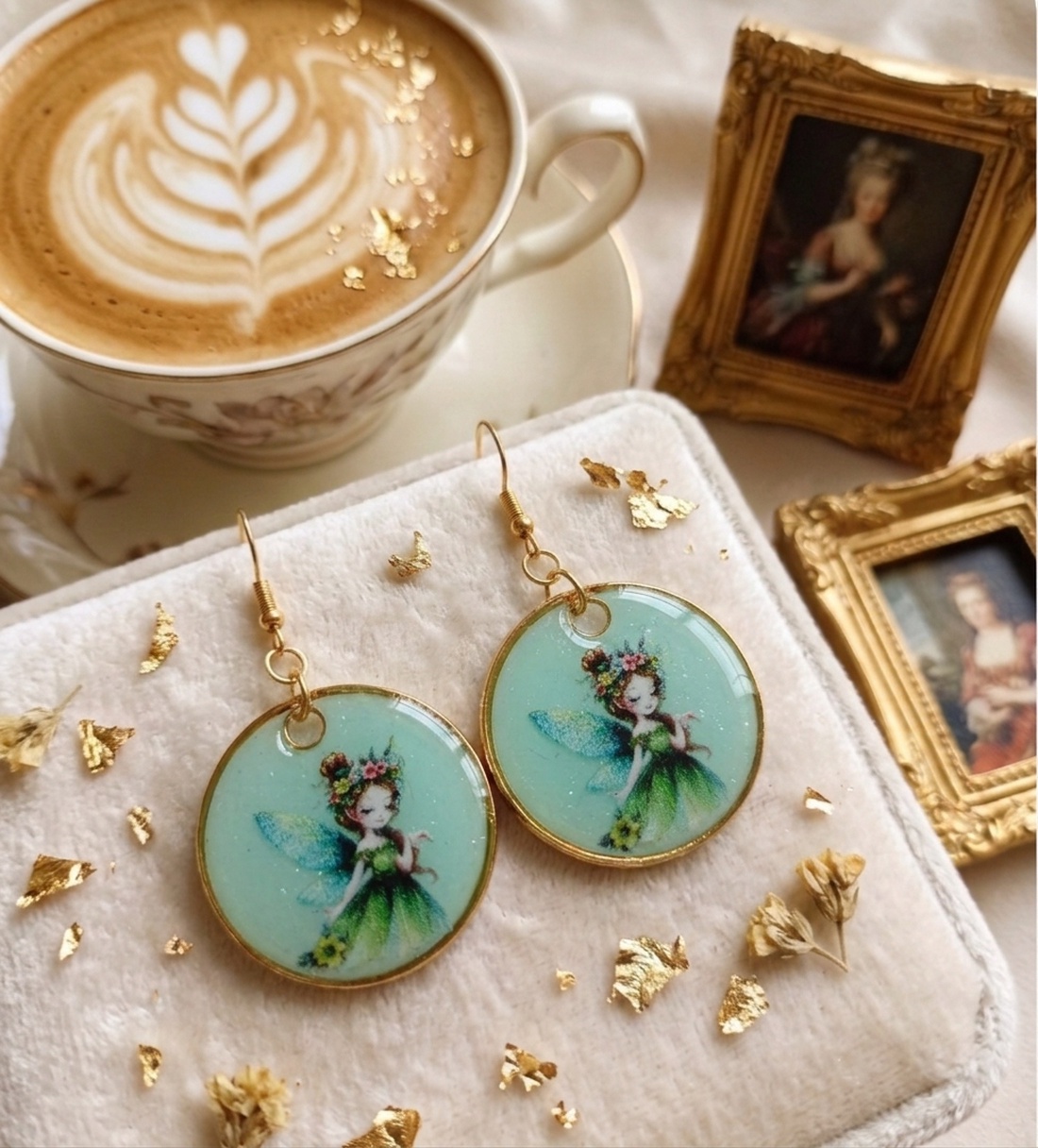 Cercei handmade zana - bijuterii - cercei - cercei din rășină - Artynos.ro
