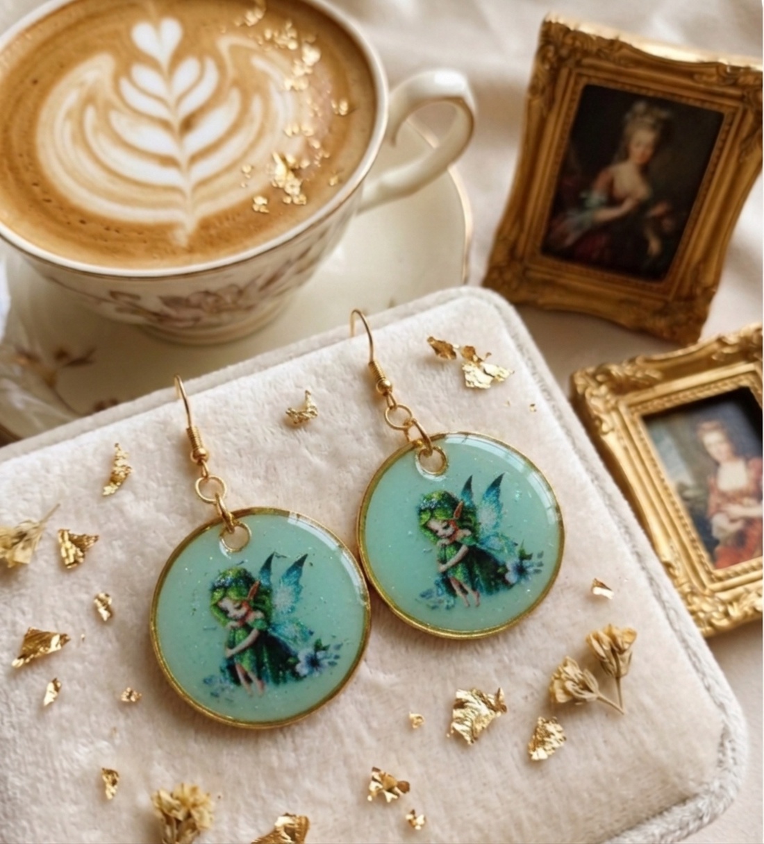 Cercei handmade zana - bijuterii - cercei - cercei din rășină - Artynos.ro