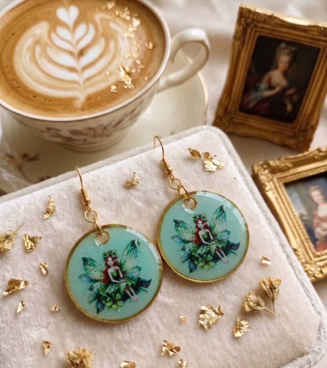 Cercei handmade zana - bijuterii - cercei - cercei din rășină - Artynos.ro